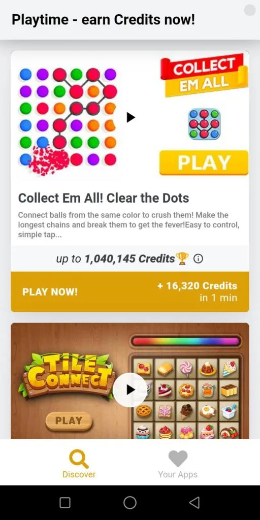 Make Moneyのアプリプレイ時間広告