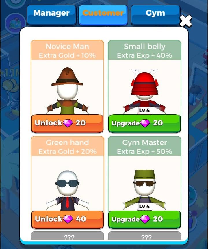 Idle Gym Club Tycoonの特別客