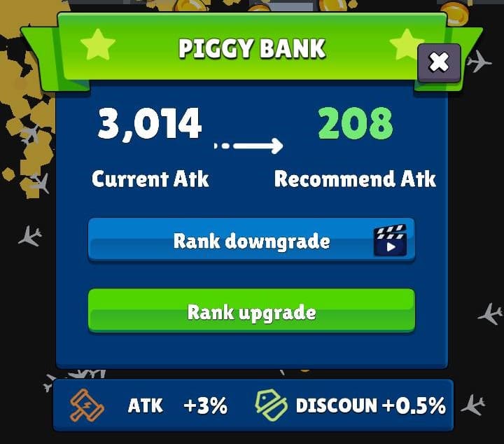 Idle Planeのランクアップグレード