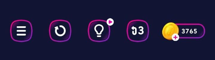 Color Water Sortのメニューバー