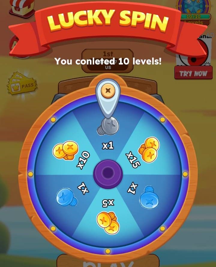 ウッドパズル:ナッツ&ボルト-ラッキースピン