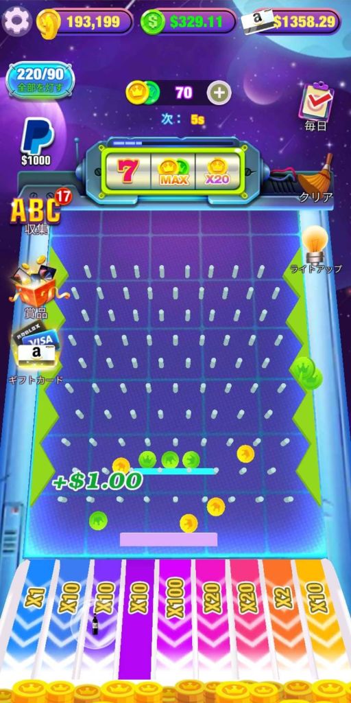 Crazy Dropのゲーム画面