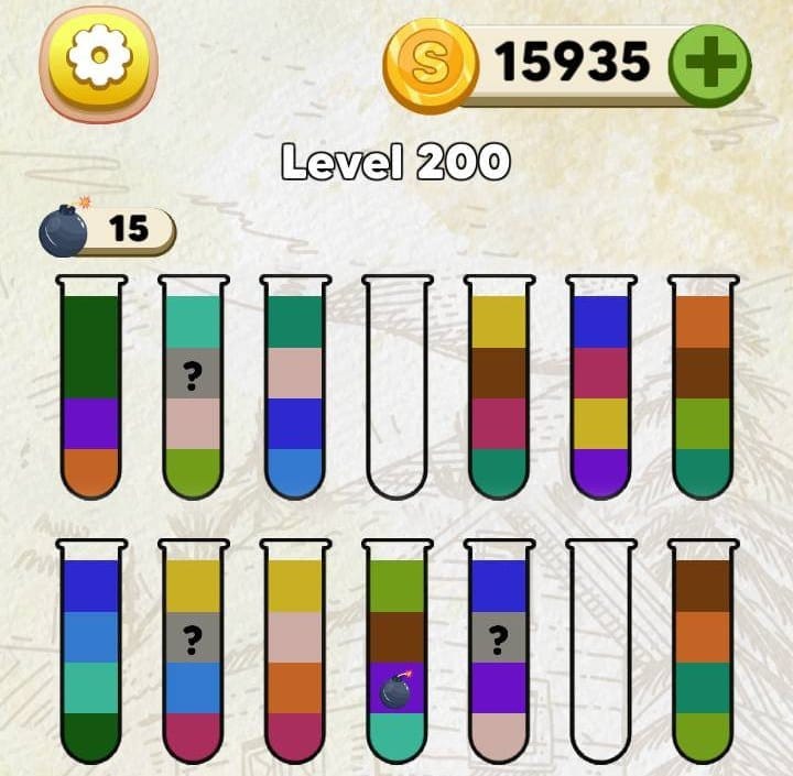 Bottle Sort Puzzleのゲーム画面